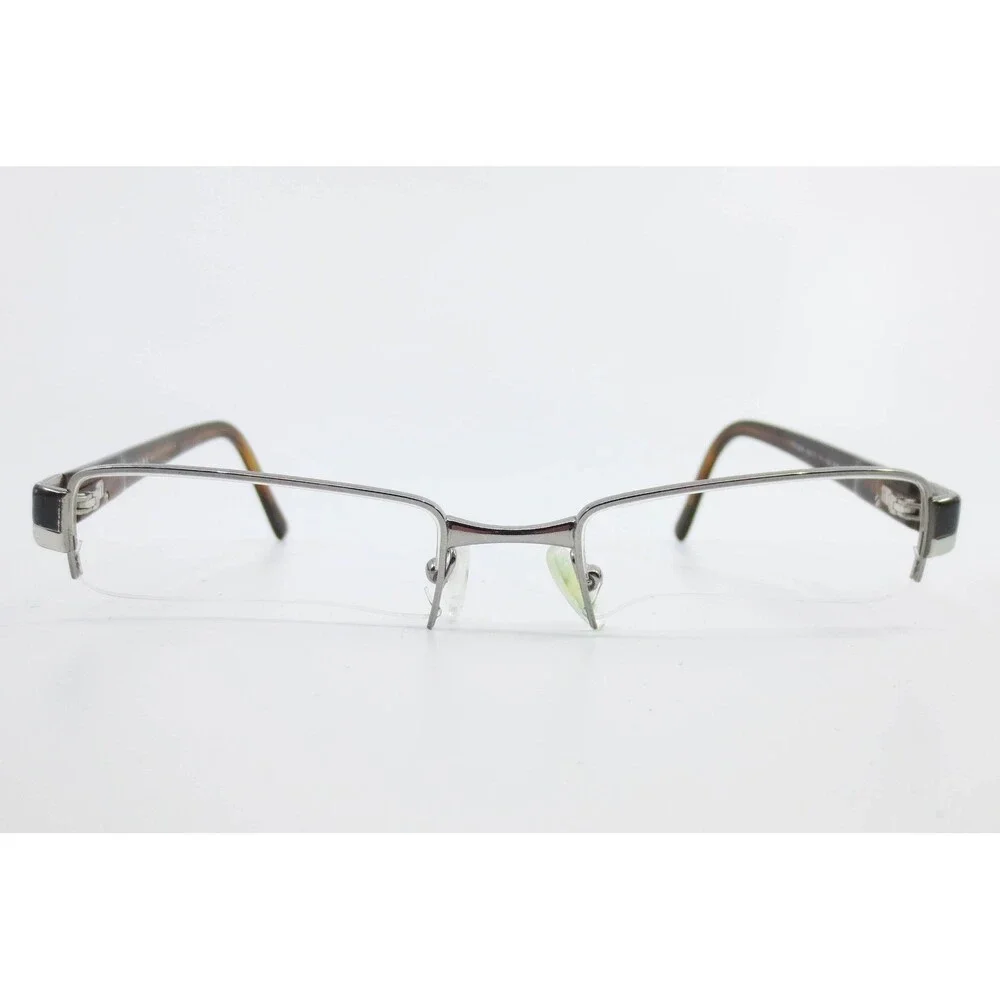 Prada VPR 64H Silver Tortoise Semi Rimless Rectangle Eyeglass Frames 51-18-135